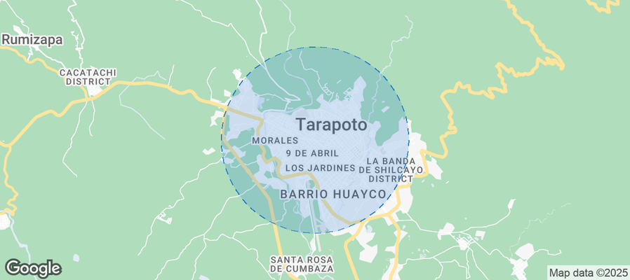 Map of Airbnb listings in Tarapoto