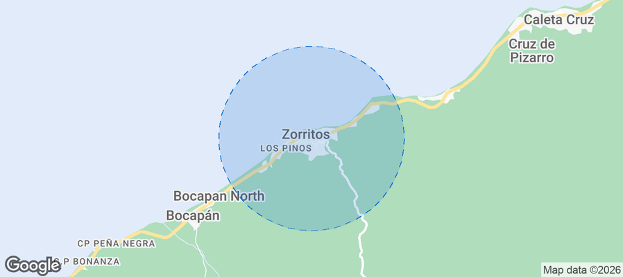 Zorritos Airbnb map
