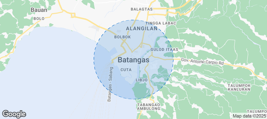 Map of Airbnb listings in Batangas City