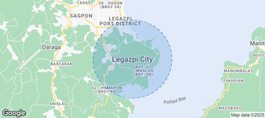 Map of Airbnb listings in Legazpi City
