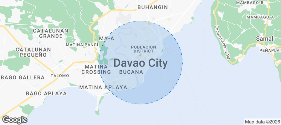 Map of Airbnb listings in City of Davao