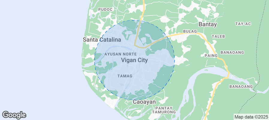 Map of Airbnb listings in Vigan