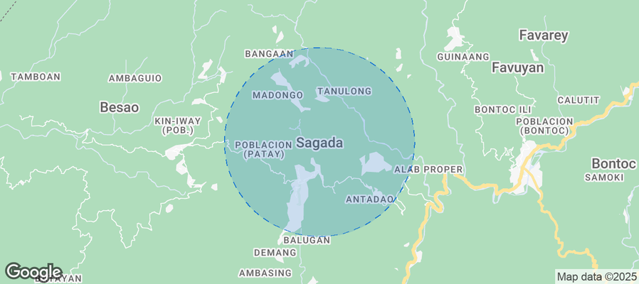 Map of Airbnb listings in Sagada