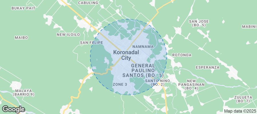 Map of Airbnb listings in Koronadal
