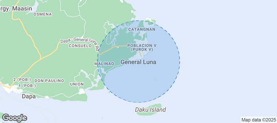 Map of Airbnb listings in General Luna