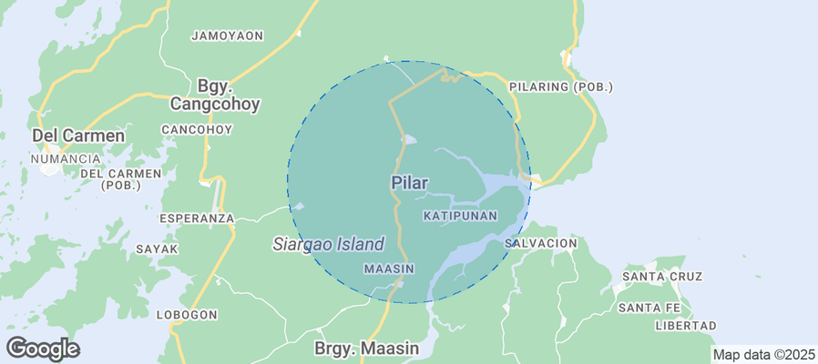 Map of Airbnb listings in Pilar