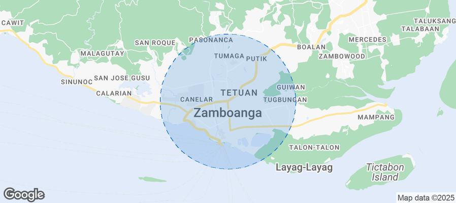 Map of Airbnb listings in Zamboanga City