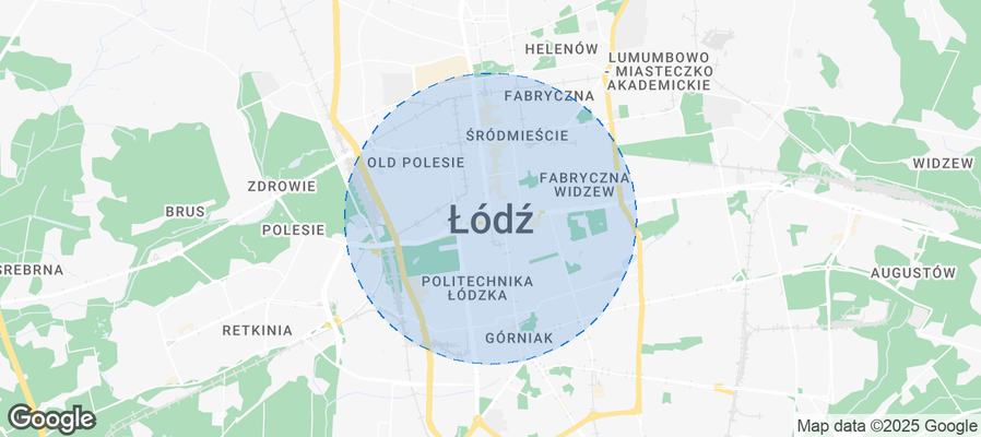 Map of Airbnb listings in Łódź