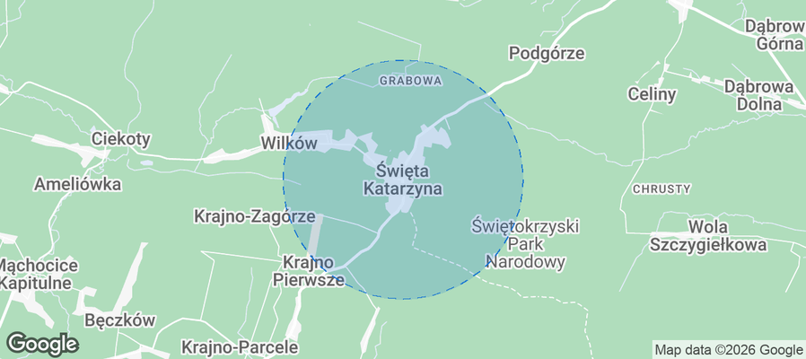 Map of Airbnb listings in Święta Katarzyna