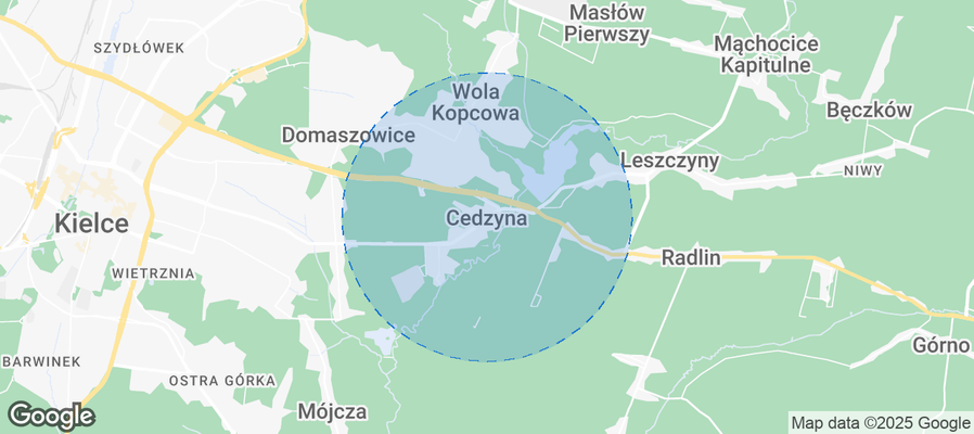 Map of Airbnb listings in Cedzyna