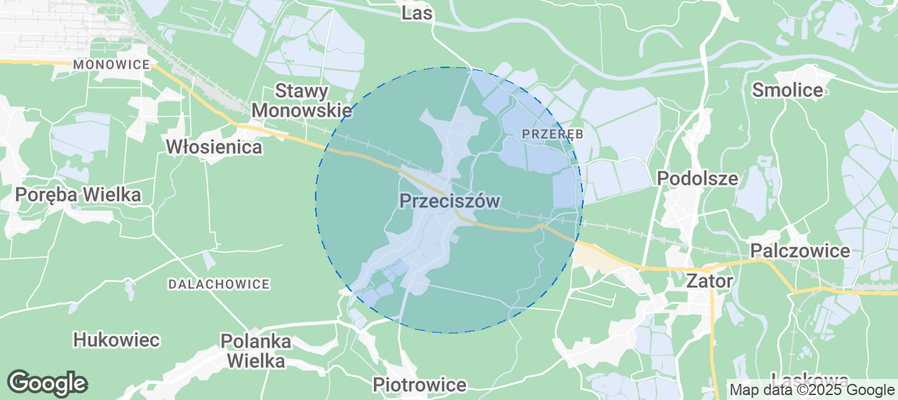 Map of Airbnb listings in Przeciszów