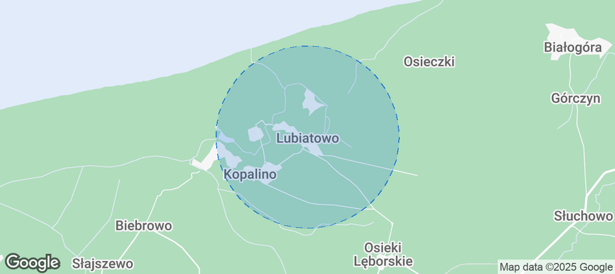 Map of Airbnb listings in Lubiatowo