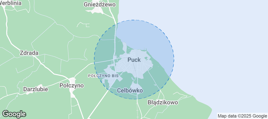Map of Airbnb listings in Puck