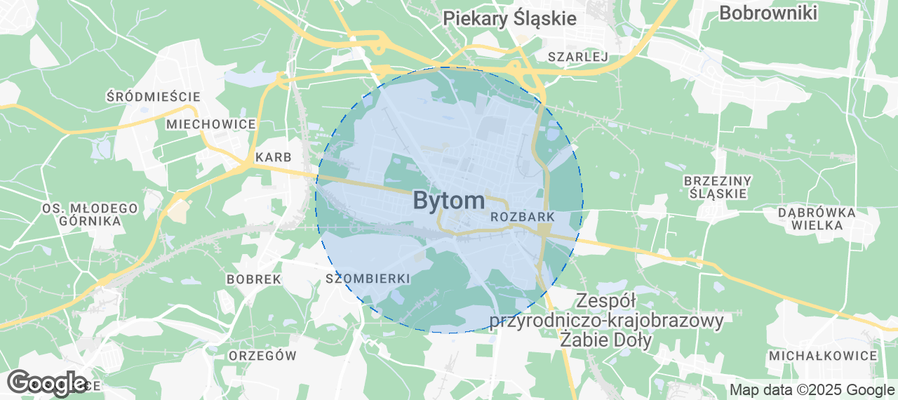 Map of Airbnb listings in Bytom