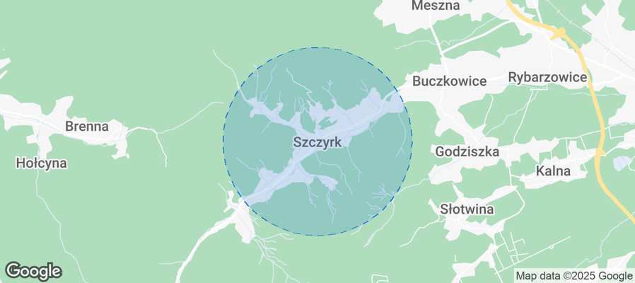 Map of Airbnb listings in Szczyrk