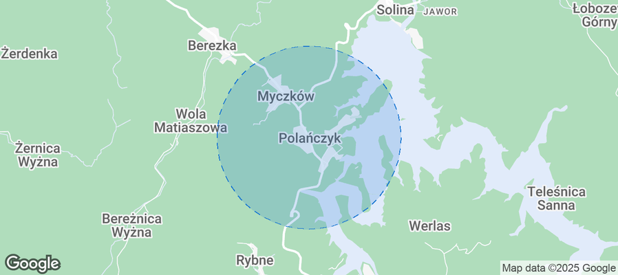 Map of Airbnb listings in Polańczyk