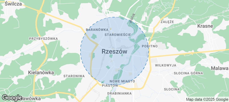 Map of Airbnb listings in Rzeszów