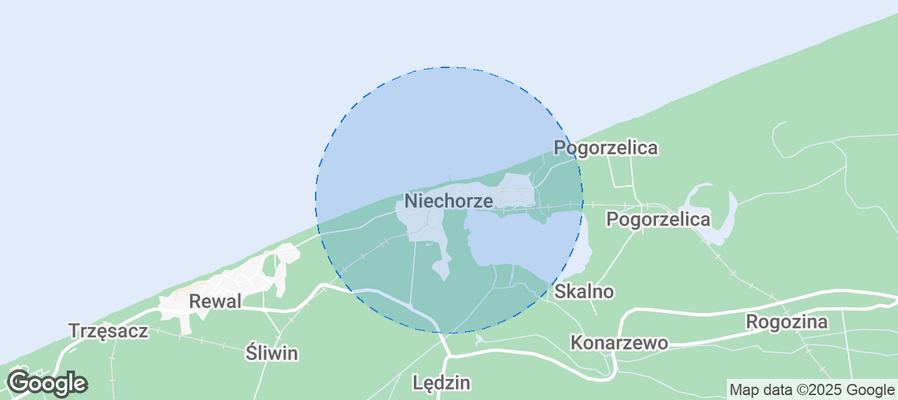 Map of Airbnb listings in Niechorze