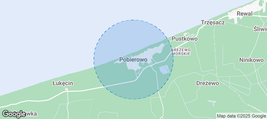 Map of Airbnb listings in Pobierowo