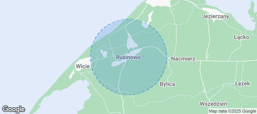 Map of Airbnb listings in Rusinowo