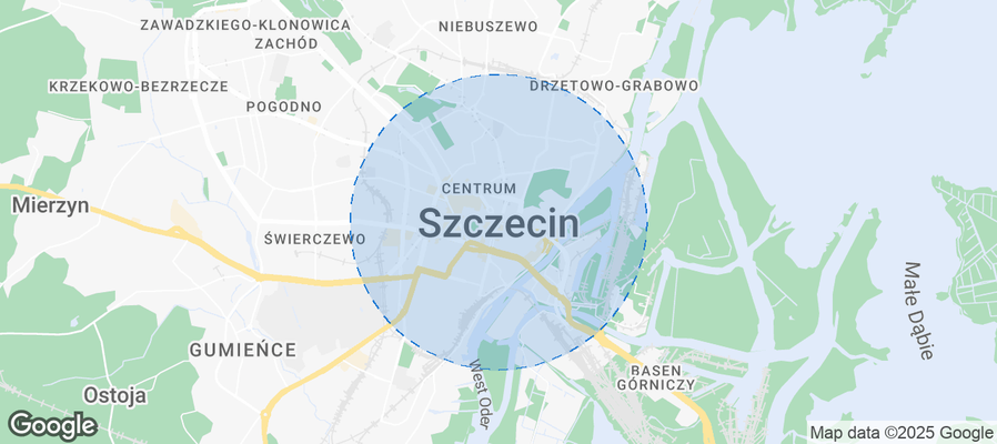 Map of Airbnb listings in Szczecin