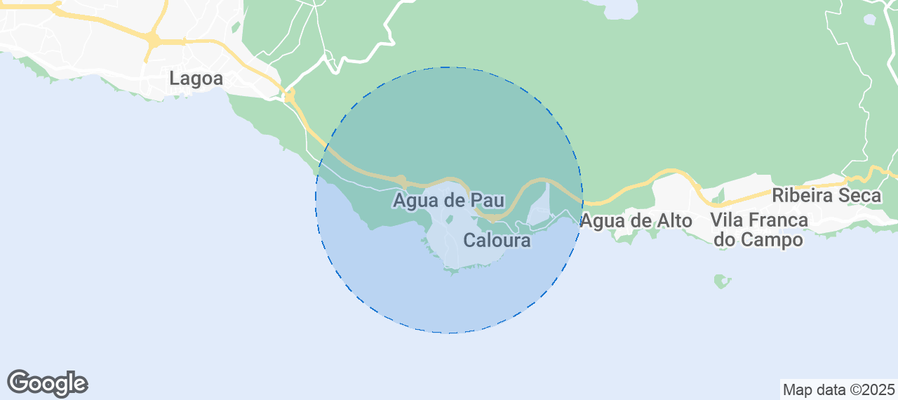 Map of Airbnb listings in Água de Pau
