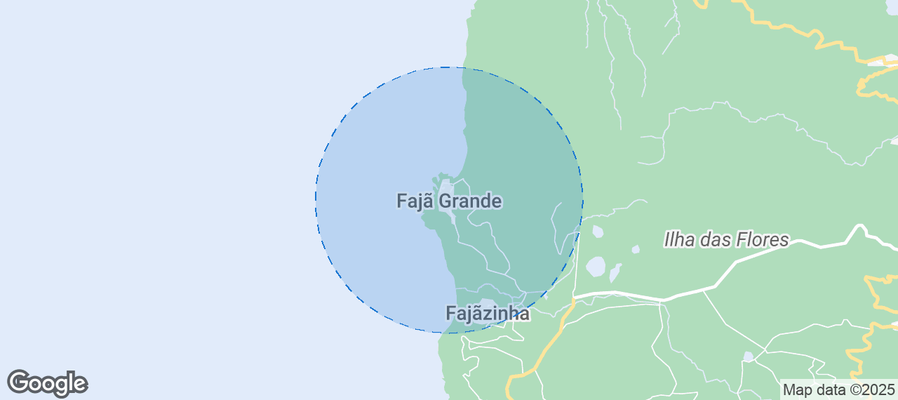 Map of Airbnb listings in Fajã Grande