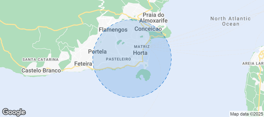Map of Airbnb listings in Horta (Angústias)