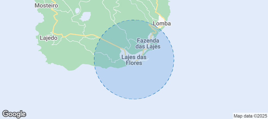 Map of Airbnb listings in Lajes das Flores