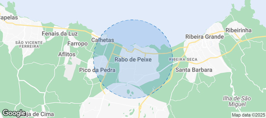 Map of Airbnb listings in Rabo de Peixe