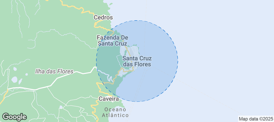 Map of Airbnb listings in Santa Cruz das Flores