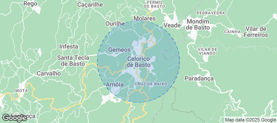 Map of Airbnb listings in Celorico de Basto