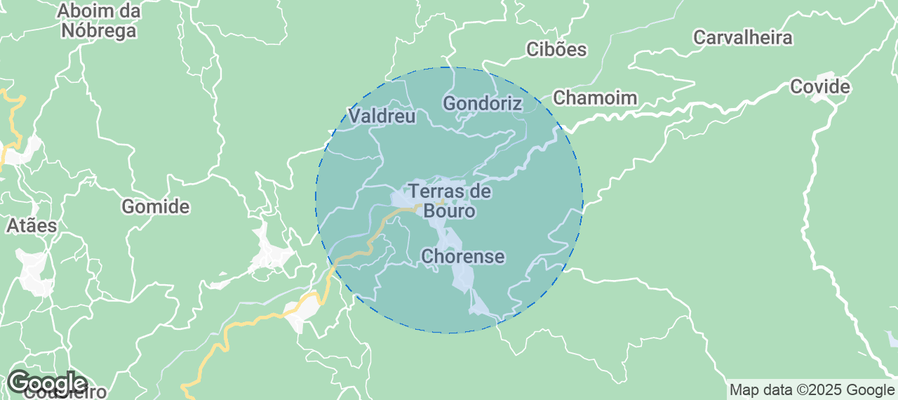 Map of Airbnb listings in Terras de Bouro