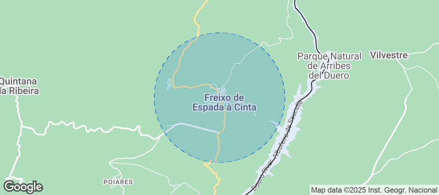 Map of Airbnb listings in Freixo de Espada à Cinta