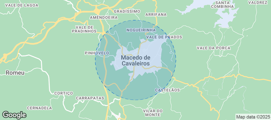 Map of Airbnb listings in Macedo de Cavaleiros