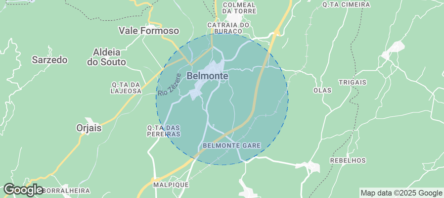 Map of Airbnb listings in Belmonte