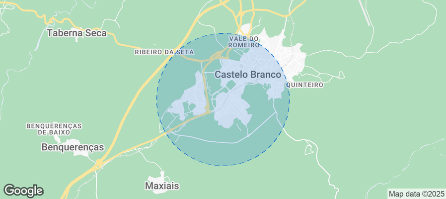 Map of Airbnb listings in Castelo Branco