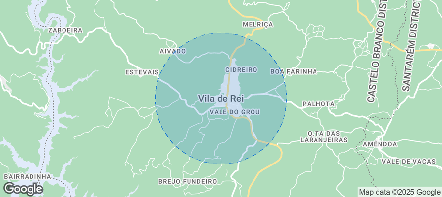 Map of Airbnb listings in Vila de Rei
