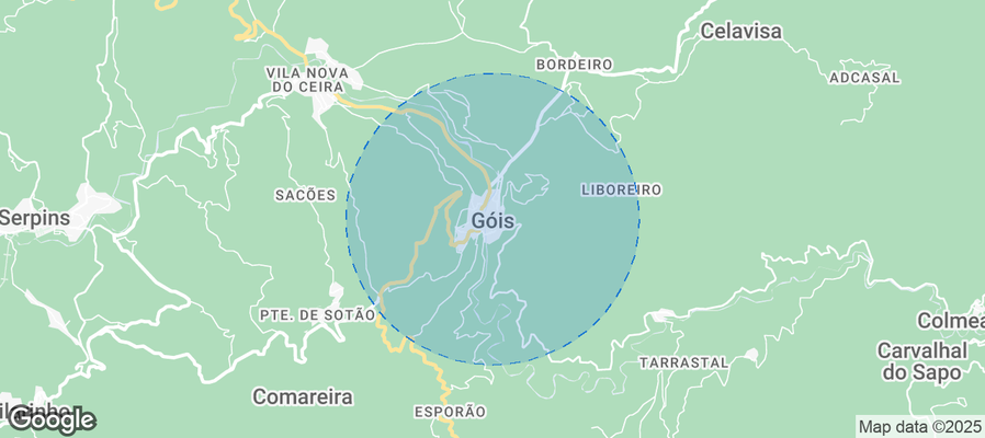 Map of Airbnb listings in Góis
