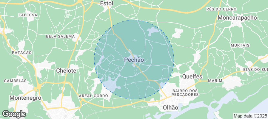 Map of Airbnb listings in Pechão