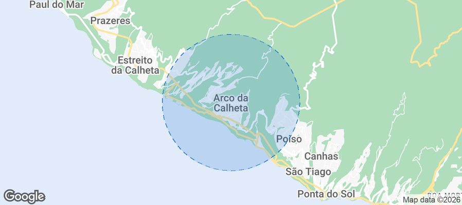 Map of Airbnb listings in Arco da Calheta