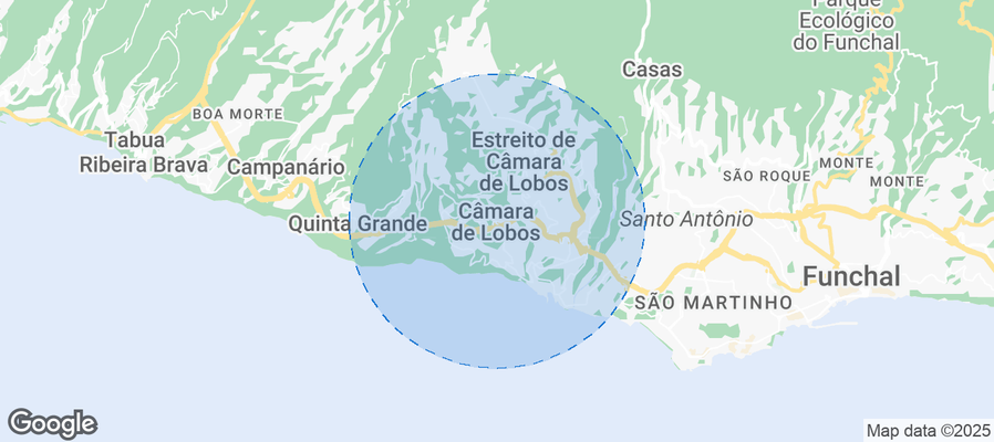 Map of Airbnb listings in Câmara de Lobos