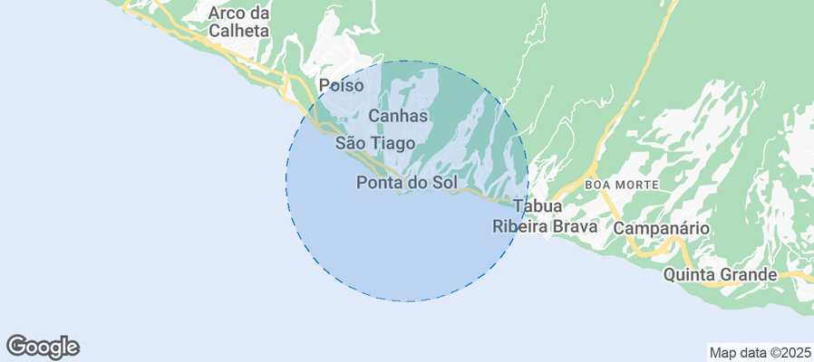 Map of Airbnb listings in Ponta do Sol