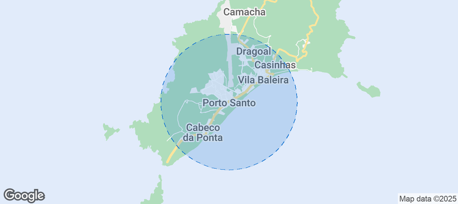 Map of Airbnb listings in Porto Santo