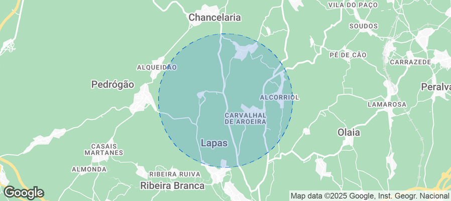 Map of Airbnb listings in Torres Novas