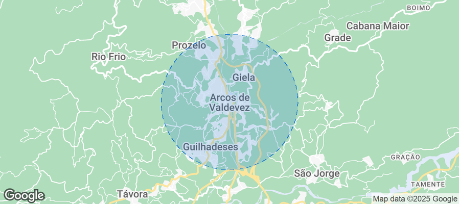 Map of Airbnb listings in Arcos de Valdevez