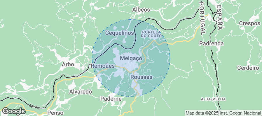 Map of Airbnb listings in Melgaço