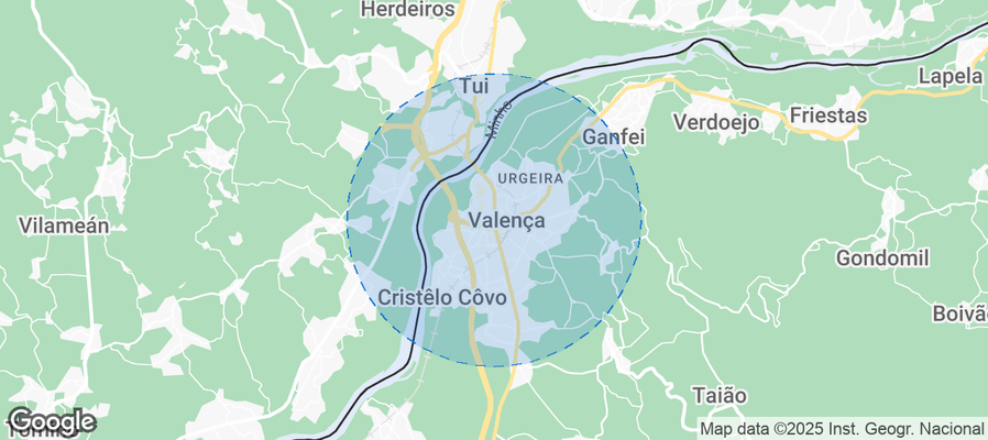 Map of Airbnb listings in Valença