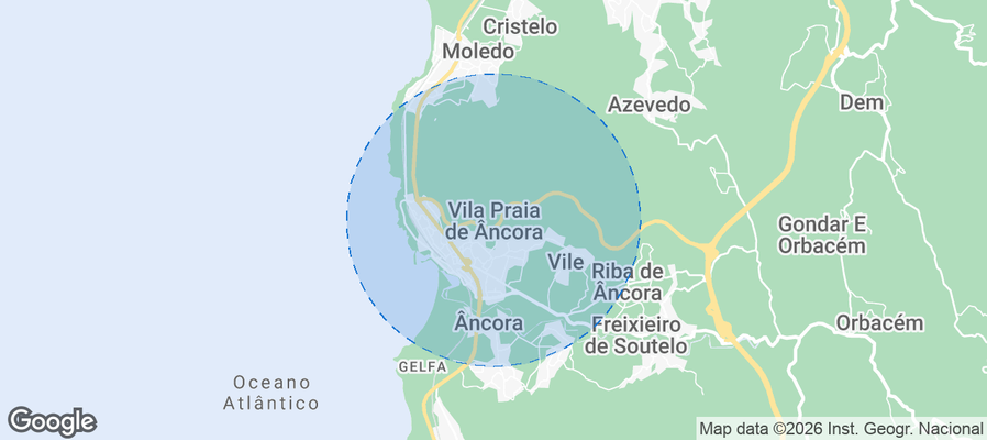 Map of Airbnb listings in Vila Praia de Âncora