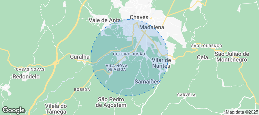 Map of Airbnb listings in Chaves